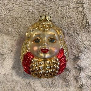 Blown glass angel ornament